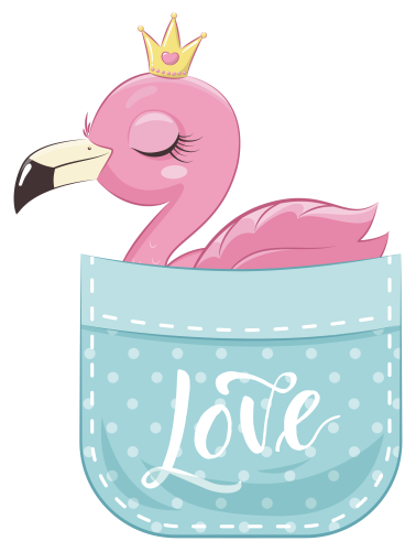(s107-3-E) Pocket Flamingo