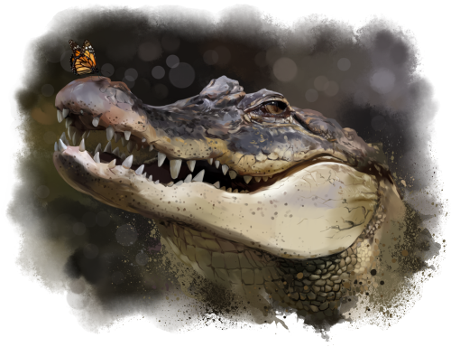 (s109-19-B) Aligator Crocodile