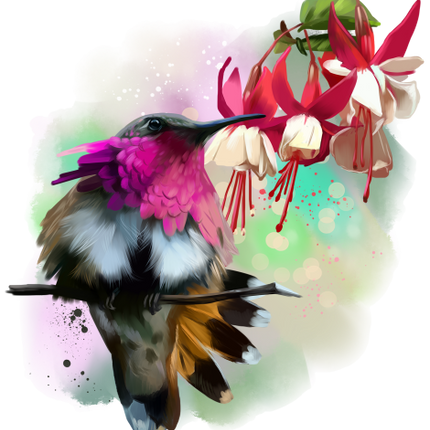 (s109-2-A) Hummingbird Flowers