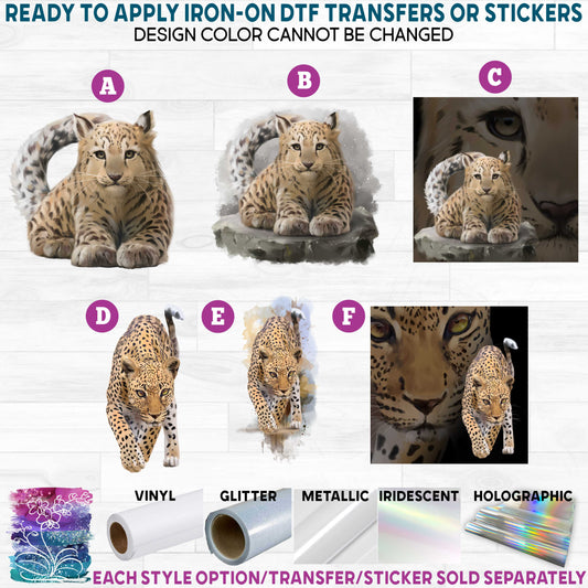 (s109-22) Watercolor Leopard Printed Heat Transfer or Sticker