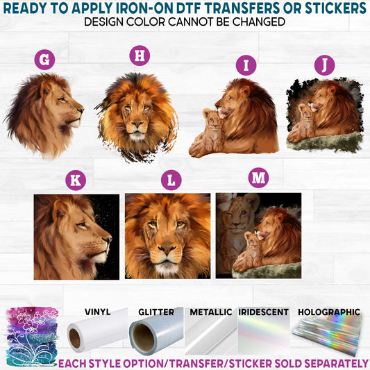(s109-25) Watercolor Lion Cub Printed Heat Transfer or Sticker