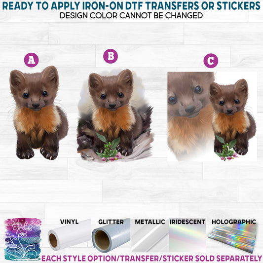 (s109-31) Watercolor Sable Printed Heat Transfer or Sticker