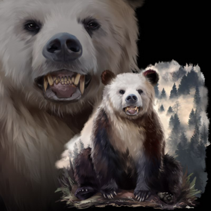 (s109-32-C) Bear Double Exposure