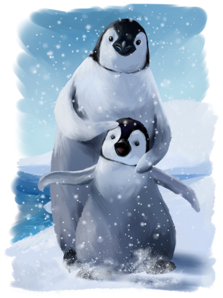 (109-37-C) Mama & Baby Penguin