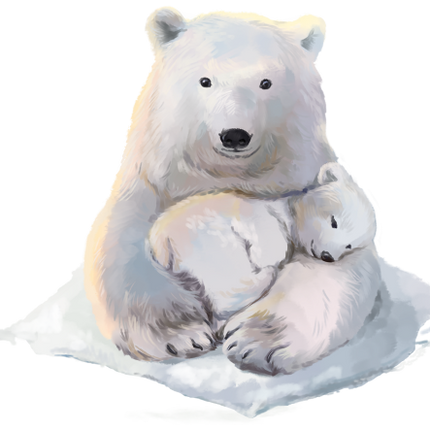 (109-37-D) Mama & Baby Polar Bear