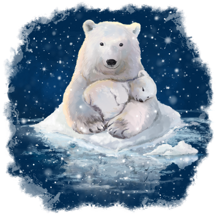 (109-37-E) Mama & Baby Polar Bear