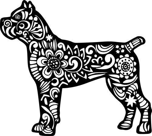(s011-1-O2) Mastiff Cane Corso Dog Zentangle Mandala Floral Doodle