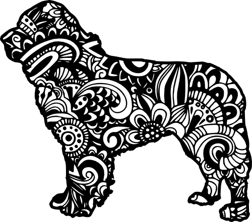 (s011-1-P2) Labrador Lab Dog Zentangle Mandala Floral Doodle
