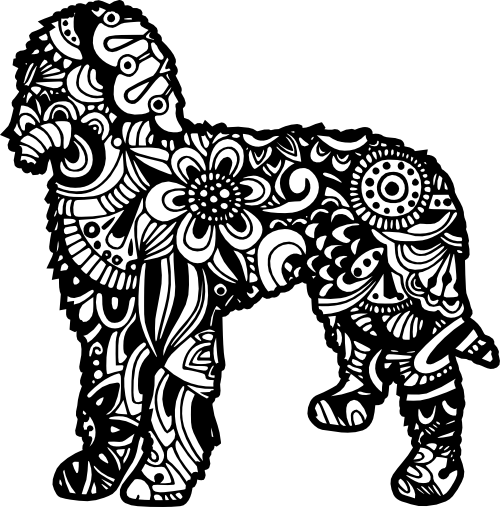 (s011-1-Z2) Labradoodle Dog Zentangle Mandala Floral Doodle