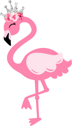 (s110-1-I) Flamingo Silver Crown Flowers