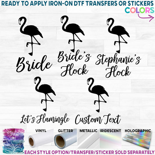 (s110-4) Flamingo Bridal Wedding Party Custom Text