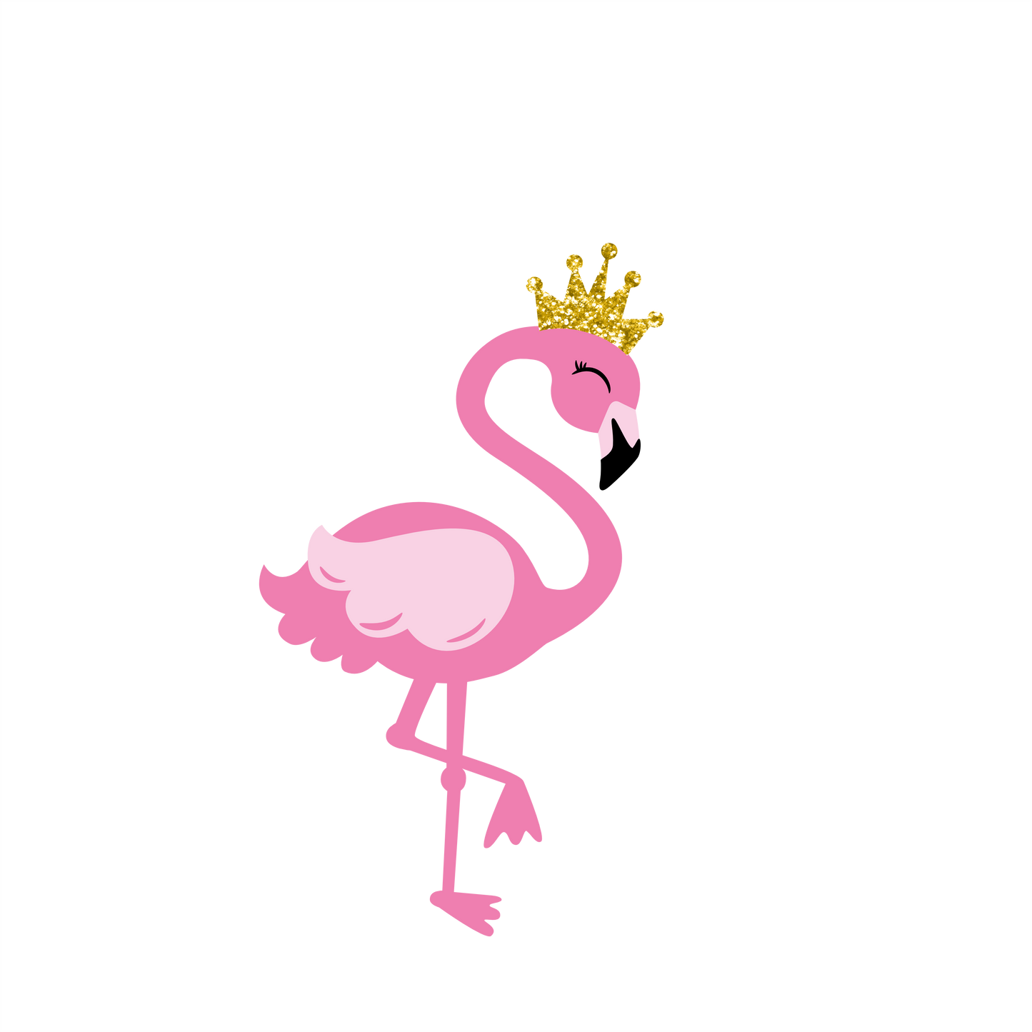 (s110-3D) Mama Bird, Baby Bird, Flamingo Crown Custom Text