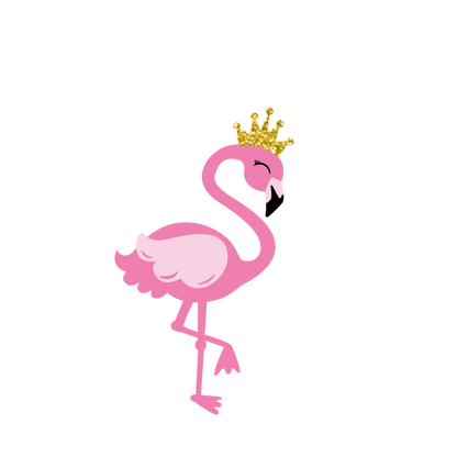 (s110-3D) Mama Bird, Baby Bird, Flamingo Crown Custom Text