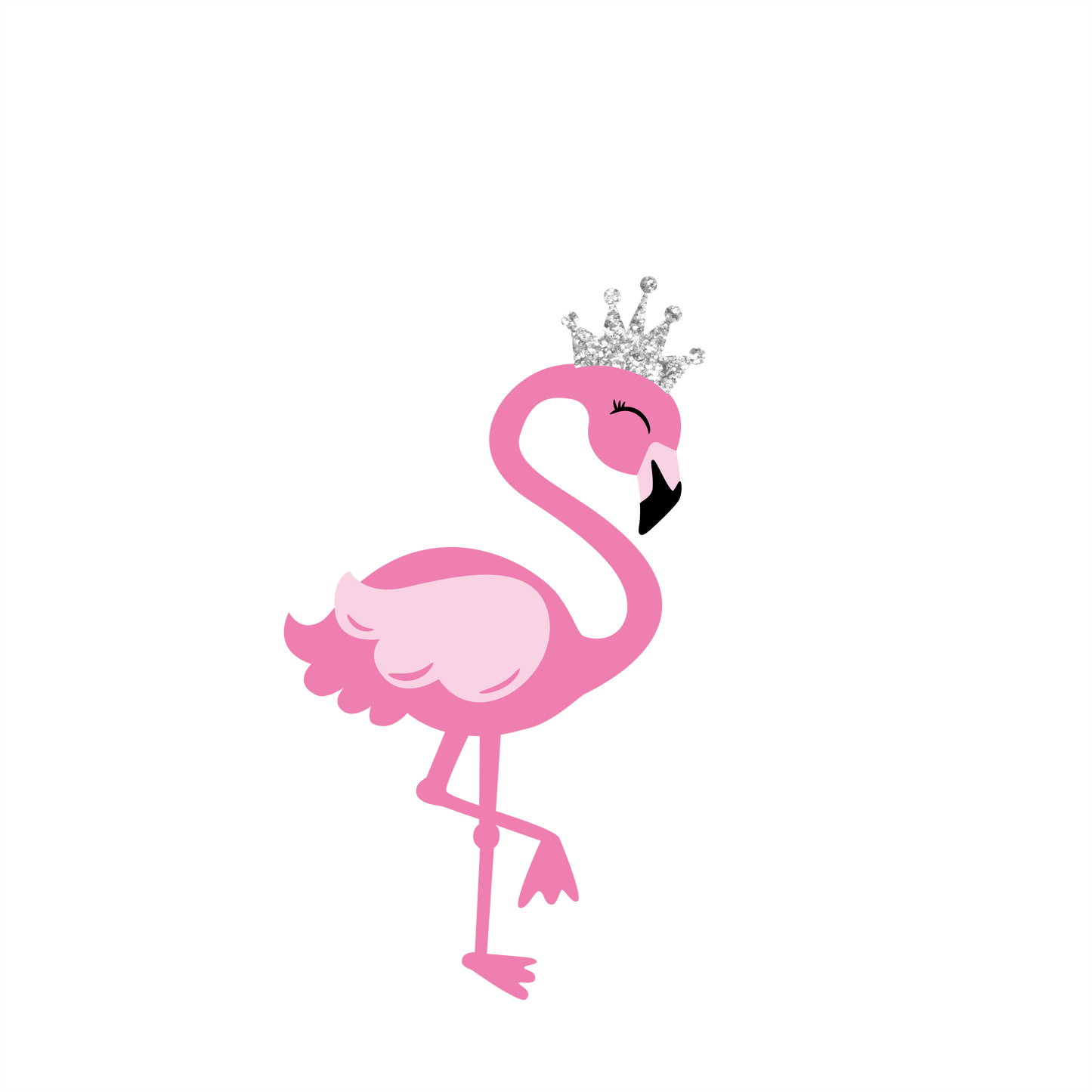 (s110-3D) Mama Bird, Baby Bird, Flamingo Crown Custom Text