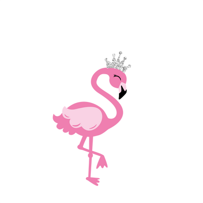 (s110-3D) Mama Bird, Baby Bird, Flamingo Crown Custom Text