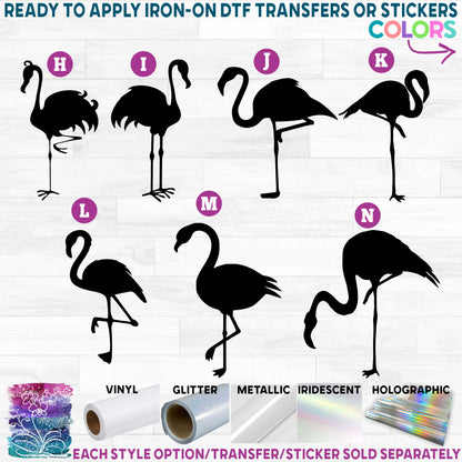 (s110-1) Flamingos Flamingo Flock Printed Heat Transfer or Sticker