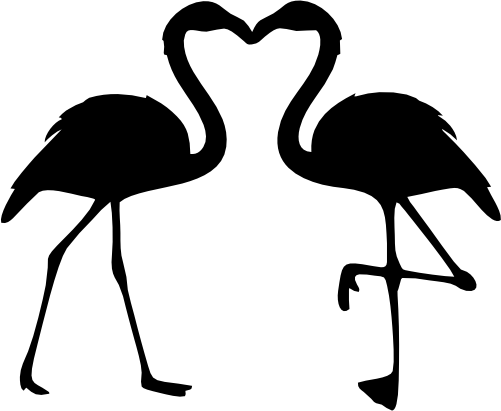 (s110-1-P) Flamingo Couple Silhouette