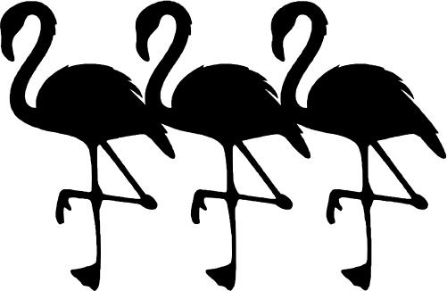 (s110-1-Q) Flamingo Trio Silhouette