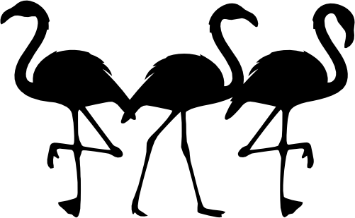(s110-1-R) Flamingo Trio Silhouette