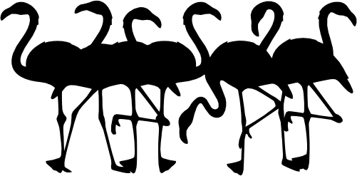 (s110-1-S) Flamingo Flock Silhouette