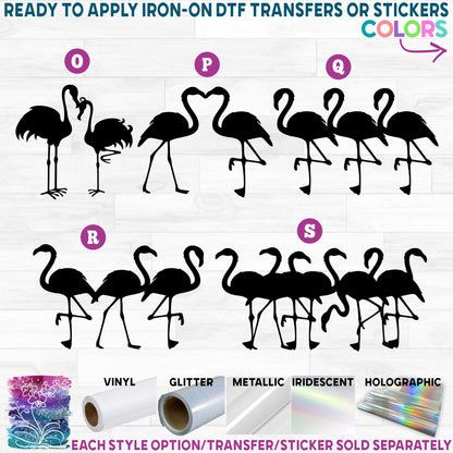 (s110-1) Flamingos Flock Flamingo Printed Heat Transfer or Sticker