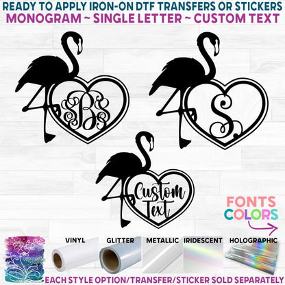 (s110-2B) Flamingo Monogram Custom Text