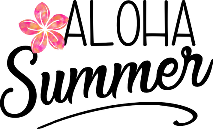 (112-02-E) Aloha Summer Tropical Watercolor Hibiscus Plumeria