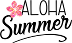 (s112-5) Aloha Summer Tropical Watercolor Hibiscus Plumeria