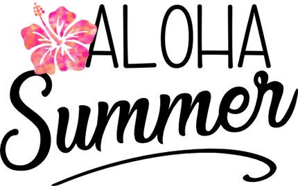 (112-02-E) Aloha Summer Tropical Watercolor Hibiscus Plumeria