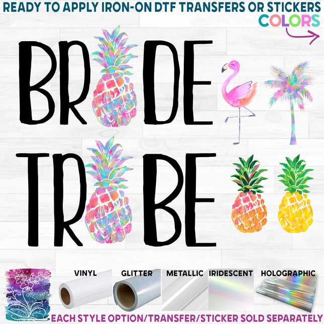(112-02-E) Bride, Tribe Pineapple, Flamingo, Palm Tree