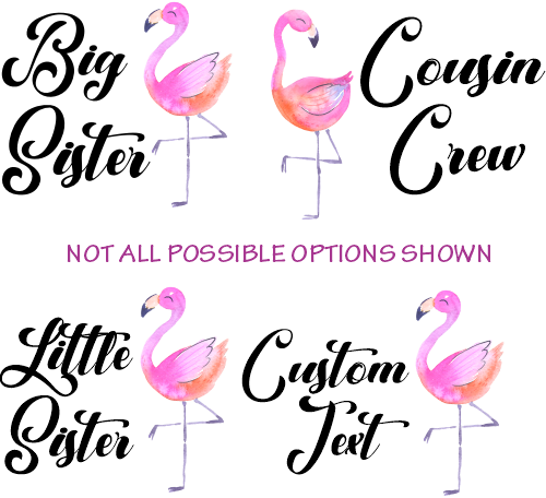 (112-03-A) Family Custom Text Watercolor Flamingo