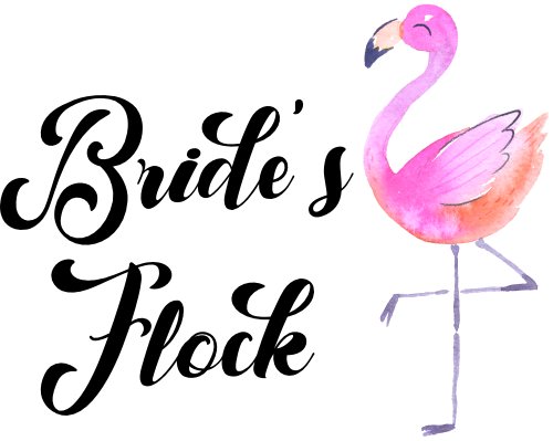 (112-03-A) Bridal Wedding Party Watercolor Flamingo Custom Text