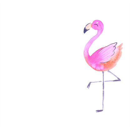 (s112-7A) Family Custom Text Watercolor Flamingo