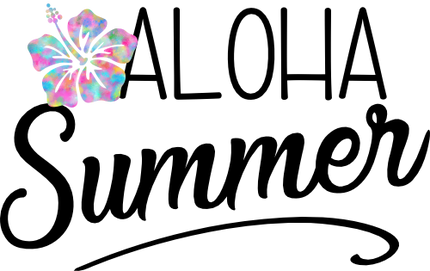 (112-02-E) Aloha Summer Tropical Watercolor Hibiscus Plumeria