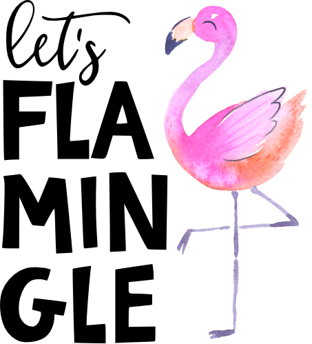 (112-08-C) Let's Flamingle Watercolor Flamingo