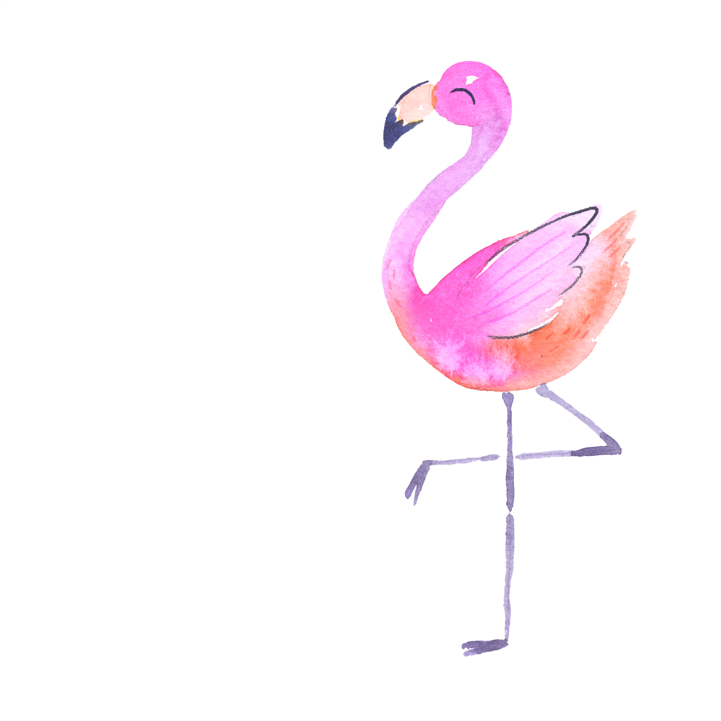 (s112-8C) Let's Flamingle Watercolor Flamingo