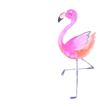 (s112-8C) Let's Flamingle Watercolor Flamingo