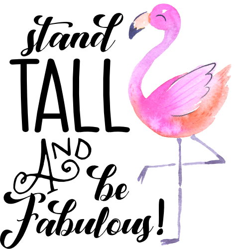 (112-08-A) Stand Tall & Be Fabulous Flamingo