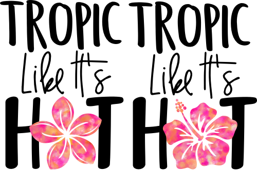 (112-02-C) Tropic Like It's Hot Watercolor Hibiscus or Plumeria
