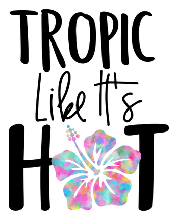 (112-02-C) Tropic Like It's Hot Watercolor Hibiscus or Plumeria