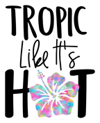 (112-02-C) Tropic Like It's Hot Watercolor Hibiscus or Plumeria