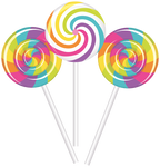 (s113-1) Triple Rainbow Lollipop Sucker