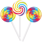 (s113-1) Triple Rainbow Lollipop Sucker