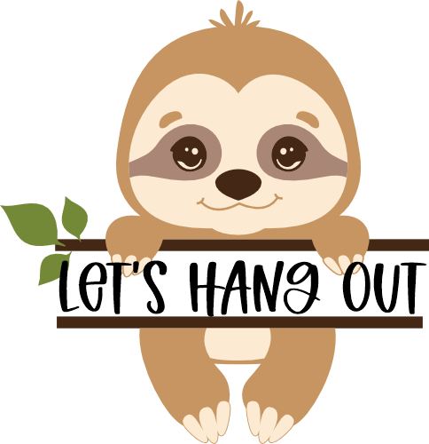 (s114-2G) Cute Baby Sloth Full Color Split Custom Text Name