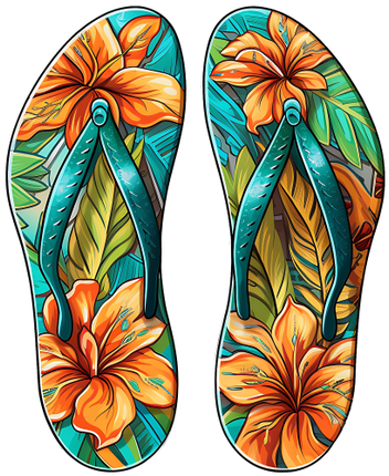 (115-3-H) Floral Flip Flops