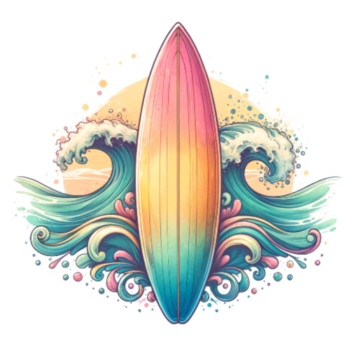 (s115-4-L) Surfboard Waves