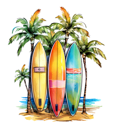 (115-04) Surfboards Palm Trees