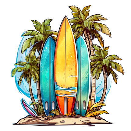 (115-04) Surfboards Palm Trees