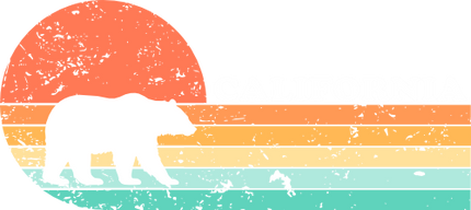 (115-06-B) Distressed Retro Sunset Bear California or Custom Text