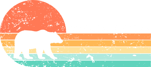 (115-06-B) Distressed Retro Sunset Bear California or Custom Text